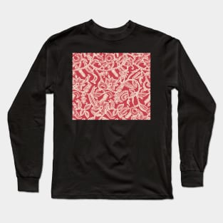 Vintage floral lace (red) Long Sleeve T-Shirt
